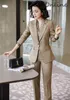 Women's Two Piece Pants Formal Uniform Designs Pantsuits High Quality Fabric Women Business Suits With And Jackets Coat For Ladies Office Bl