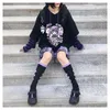 Sweats à capuche pour femmes Automne Kawaii Vêtements Femmes Lolita Anime dessin animé manche longue Harajuku Egirl Sweat Hooded Emo Grunge Tee