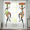 Tende per tende Donne africane Tende trasparenti per soggiorno Camera da letto Tulle Trattamenti per finestre Cucina Tende a pannelloCurtain