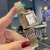 Diamant-Flip-Damenuhr, modisch, Roségold, Edelstahl, rechteckig, weißes digitales Zifferblatt, Quarz, Montre de Luxe-Damenarmbanduhr, 323 m