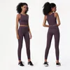 Yoga Outfit Ensemble complet de haute qualité pour femmes Ensemble complet de soutien-gorge de fitness épaissi Top Leggings de poche latérale 2PC Costume Squat Proof Gym Vêtements WearY