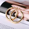 Hoop Huggie Big Round Earring för kvinnor Nickelfri guld / silverfärg Håll lång tid högkvalitativ metallmodesmycken 2022 ODET22