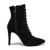 Boot Boots Kvinna Party Kvinnor Sexig för Stiletto High Heels Prom Dance Lace-up Zipper Shoes Outdoor 220325