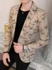 Marque Vêtements Mode Hommes Printemps Haute Qualité Loisirs Costume D'affaires Mâle Impression Casual Blazers Veste Plus La Taille S-3XL 220725