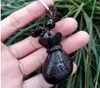 Keychains Ebony Wood Carving Money Bag Handmade Key Chain Car Pendant Enek22