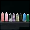 ストーンルーズビーズジュエリーナチュラルピンククリスタルハイ4-5cm六角形プリズム装飾品Quartz Healing Crystals Energy Reiki Gem Cra DH6VV