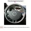 يغطي عجلة القيادة غطاء سيارة جلدية حمراء متورطة يدويًا لسيارة Clio 3 2005-2013 2005-2013STEERING