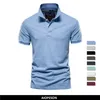 Aiopeson Cotton Men S PoloS Solid Color Classic Shirt Short Sleeve topkwaliteit Casual Business Social 220606