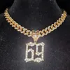 Pendant Necklaces Men Women Hip Hop 6ix9ine Rapper Necklace With 13mm Miami Cuban Chain Iced Out Bling HipHop Fashion JewelryPendant Godl22
