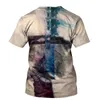 3d Cross Print Men T -shirt Jesus Summer O Neck Short Sleeve Tees Tops Christian Style Male Clothes Fashion Casual T Shirts 220623
