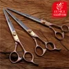 Fenice Japan 440C Rose Gold Professional Brand Dog Scissors 7,0 7,5 8,0 polegadas Corte reta tesouras 220423