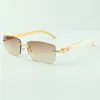 Lunettes de soleil Classic White Buffs 3524012 avec bâton de cor de buffle blanc et objectifs 56 mm pour unisex5766083