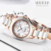 Wristwatches Luxury Crystal Ladies Watches Waterproof Rose Gold Women Wrist Top Brand Bracelet Clock Gift Relogio Feminino 220609