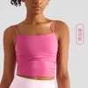 Yoga kläder Suspender Vest Women039s tank tops naken känsla andningsbar veckad sportbh fitness underkläder gymkläder worko3663395