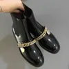 Boots Woman مرنة الفرقة الحديثة نساء الأحذية اللامعة الجلود تشيلسي مصمم الكاحل 220815