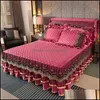 Bed Skirt Luxury Winter Crystal Veet Thicken Quilted Bedspread King Queen Size Flannel Not Including Pillowcase Drop Delivery 2021 Bedding S