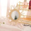 Mirrors Woven Rattan Dressing Mirror Innovative Art Decoration Makeup Bathroom Bedroom Wall Hanging Po Props.Mirrors