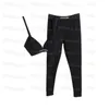 Zwarte trainingspakken voor dames, zomersporten, yoga-beha-legging, jogging, strakke tops, broeken