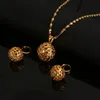 Earrings & Necklace African Gold Hollow Star Ball Jewelry Set For Women Ethiopian Pendant Arab Ornaments Accessories JewelsEarrings