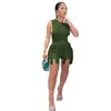 Women Tracksuits Plus Size S-5xl 2 Piece Set New Casual Sleeveless Vest And Drawstring Tassel Biker Shorts Outfits