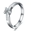 Bague Moissanite 0,5 ct pour femme, en argent Sterling 925, à Six griffes, diamant Moissan, demande en mariage