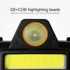 Taşınabilir Mini Güçlü LED Far XPE + COB USB Şarj Edilebilir Far Batarya Su Geçirmez Baş Lambası El Feneri Bisiklet Işıkları