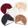 Neonato bambino a colori solidi bowknots per bambini cappello da berretto inverno berretti caldi copricapi copricapo accessori di moda