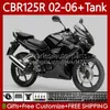 + Бак OEM обтекан для Honda CBR 125R CBR 125 R CC CBR125R 2002 2003 2002 2005 2006 черный серый корпус 124NO.82 CBR-125 CBR125RR 02-06 CBR-125R 125CC 02 02 04 05 06 Кузов