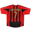 2004 2005 Shevchenko Rui Costa Pirlo Kak￡ camisa de futebol retrô 04 05 Milan Inzaghi Gattuso Seedorf Maldini Stam Cafu Nesta camisa de futebol clássica vintage ac