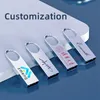 10 stücke DIY Custom 2,0 USB-Stick 64GB 32GB 128GB Pen Drive 128 64 32 GB Pendrive Wasserdicht Metall Silber U Disk Speicher Memoria USB Stick