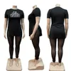 2022 Summer Tracksuits Kvinnor Mesh Kortärmad Sexig Plus Storlek Tvådelad Outfit Ställ in Skriv ut T-shirt Sheer Yoga Pants 4XL Kläder