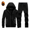 Plus Größe 9XL Jogginganzüge Männer Laufen Set Fleece Warme Sportswear Laufjacke Trainingsanzug Sportanzüge Gym Workout Kleidung 201210