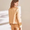 Abiti da donna Blazer da donna Design semplice Abito misto rayon al 66% Maniche lunghe Bottone singolo Abbigliamento da lavoro da ufficio da donna ModaDonna