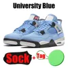 أحذية كرة السلة للقطط السوداء العسكرية Jumpman 4s للرجال والنساء Zen Master 4 Cactus Jack Sail University Blue Infrared White Oreo Bred Men