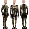 Sexy Gold Sequin Jumpsuit Women Bodycon Overalls Glitter Bandage Jumpsuit Elegant Party Club Rompers Womens Jumpsuit Fashion 220705