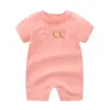 Nouveaux Barboteuses D'été De Mode Lettre Style Bébé Garçon Vêtements Blanc Rose Vert À Manches Longues Coton Marque Nouveau-Né Bébé Filles Barboteuse 0-24 Mois