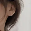 Clip-on Vite posteriore 2 pezzi Corea argento colore metallo cuore polsino dell'orecchio impilabile semplice forma a C senza piercing orecchini a clip per le donne ebree estetiche