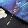 Good Lucky Initial M Star Pendant Halsband Luck Charm Tassel Halsband Smycken