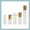 10Ml 5Ml L Per Roll On Glass Bottle Frosted Clear With Metal Ball Roller Essential Oil Vials Drop Delivery 2021 Packing Bottles Office Sch