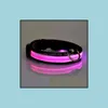 Pet Supplies Nylon LED Dog Collar Night Safety Flashing Glow in The Dark Leash Dogs Luminous Fluorescent Collars Tackily Drop levering 2021