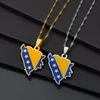 펜던트 목걸이 Anniyo Bosnia and Herzegovina지도 깃발 여자 여자 여자 매력 bosna hercegovina maps Jewelry #258721