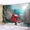 Tapis mural de Noël Joyeux Père Noël Art Ornements Décoration de la maison 2021 Nouvel An couvrant J220804