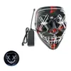 10 kolorów Halloween Scary Party Mask Cosplay Maska LED Light Up El Wire Horror Mask na Festival Party