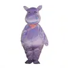 Costume della mascotte dell'ippopotamo viola di Halloween Personaggio dei cartoni animati Personaggio dei cartoni animati Carnevale Festival Vestito operato Taglia per adulti Vestito da festa all'aperto di Natale