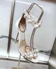 Mode Berühmte Maisel Sandalen Schuhe Sexy Perlen Verziert Frauen High Heels Knöchel Riemchen Gladiator Sandalen Exquisite Stiletto-absatz Dame hochzeit Schuh, Kleid