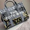 Borse Tote Donna Graffiti Borsa a tracolla Tela e pelle Borsa a tracolla di design di lusso con chiusura a cerniera femminile 220330