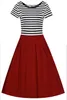 Elegante schede vintage jurk 50s 60s retro voor vrouwen marine rode bloemen nekband midi feestjurken fs1091 fs0009 fs0018 fs1393