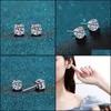 Pendientes de tuerca Joyería 925 Classic Sier F Color Moissanite VVS Pendiente de diamante fino con certificado para mujeres Regalo Entrega de gota 2021 VUS89