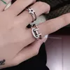 Cluster Rings Korea Dongdaemun S925 Sterling Silver Ring Female Fashion Cool Simple Knoted Retro Thai Open Point Finger Ringcluster Edwi22