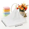 25 * 25cm Square Wipe Faces Handdoek Effen Kleur Kinderen Handdoek Bamboe Fiber Afvegen Handen Handdoeken Met Haak Absorberende Face Wash Rag Bh6491 Tyj